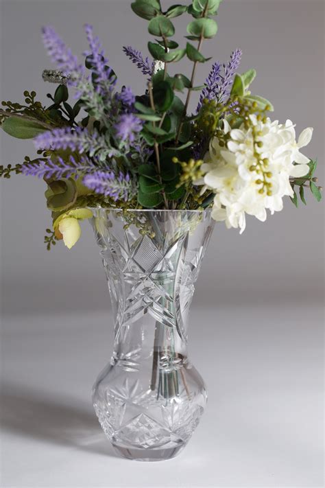 vintage crystal glass vase elegant flower vase modern home decor t for mom floral