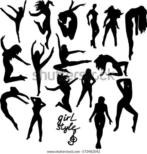 silhouette dancing girl vector illustration stock vector royalty free 572482042