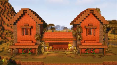 Minecraft How To Build A Acacia House Easy Savannah House Tutorial