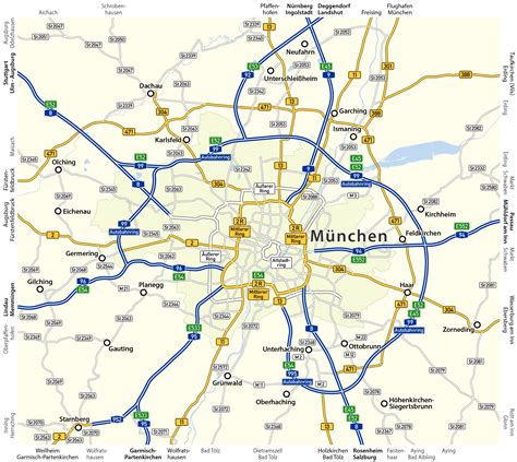 Map Of Munich Street Streets Roads And Highways Of Munich