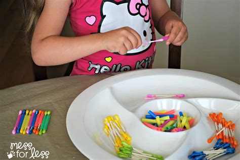 Q Tips And Straws Fine Motor Skills Activity Mess For Less