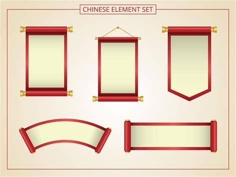 Chinese Scroll With Red And Yellow 1176888 Vector Art At Vecteezy