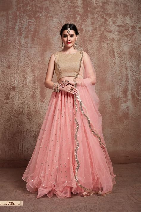 Buy Stylish Light Pink Lehenga With Gorgeous Zari Work At Low Prices In