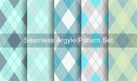 Seamless Blue Green Argyle Pattern Set 700971 Vector Art At Vecteezy