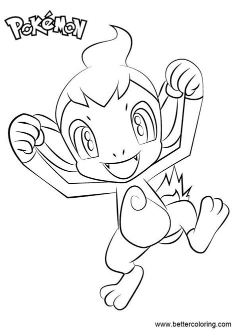 Pokemon Chimchar Pages Coloring Pages