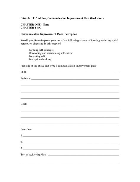 Free Printable Communication Skills Worksheets