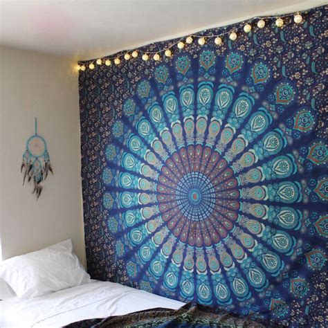 How to style a tapestry? Blue Mandalas Tapestry Bedroom Wall Hangings | The Yoga ...
