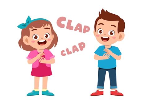 Premium Vector Cute Happy Kids Clapping