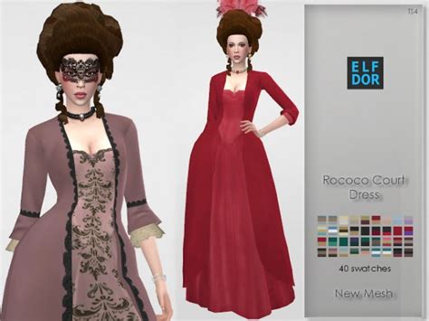 Elfdor Rococo Court Dress • Sims 4 Downloads