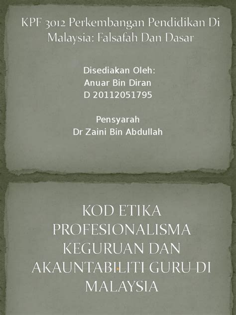 Mendiknas bambang sudibyo adalah pencanangan guru sebagai profesi. kod etika keguruan.ppt