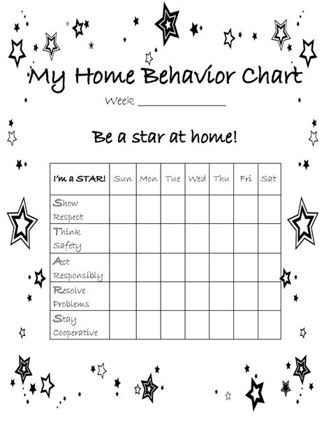 Printable Home Behavior Reward Chart K5 Worksheets Home Behavior