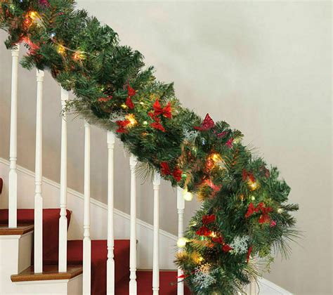 9ft Pre Lit Christmas Garland With Lights Door Wreath Xmas Fireplace