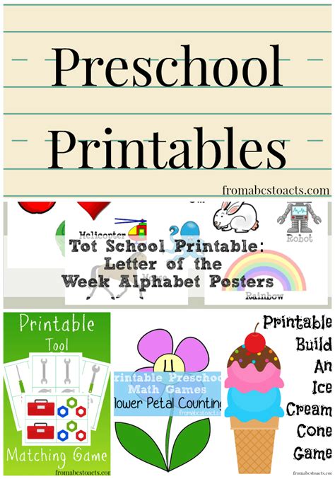 Printable Preschool Worksheets From Abcs To Acts