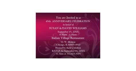 45th Wedding Anniversary Party Invitations | Zazzle