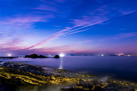 Rocky Seashore Sunrise Stock Photo Image Of Coastline 58848938