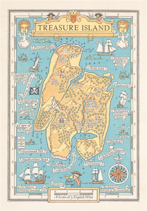 Treasure Island Map Robert Louis Stevenson