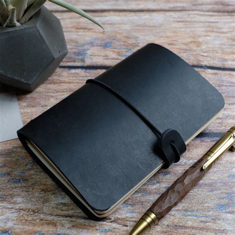 Travellers Leather Midori Notebook Cover By Hide And Home