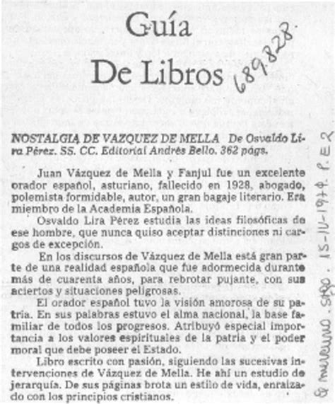 Nostalgia De Vázquez De Mella Artículo Biblioteca Nacional Digital