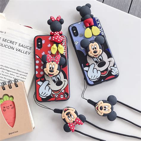 Mickey Mouse Minnie Mouse Teléfono Funda 3d Lindo Dibujos Etsy