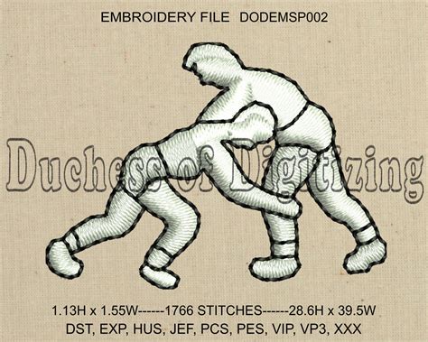 Wrestling Embroidery Design Wrestling Embroidery File Etsy