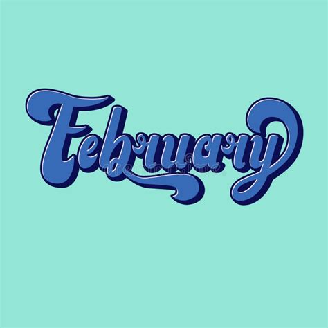 February Lettering On White Isolated Background Used For Banners