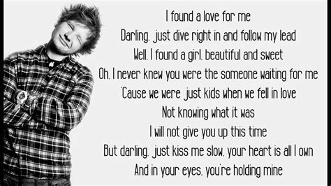 Ed Sheeran Perfect Lyrics Bosquese