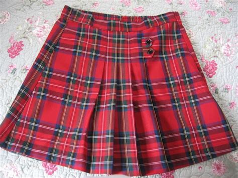 School Uniform Skirt Vintage Red Plaid Skirt Shorts By Emmetswyfe