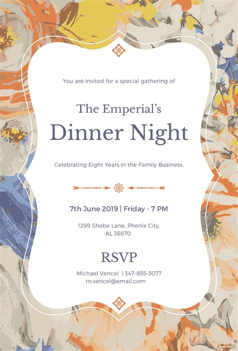 Free Formal Dinner Invitation Template In Microsoft Word Microsoft