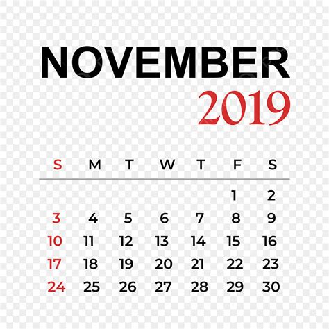 November Month Vector Png Images 2019 Calendar November Month