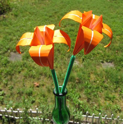 Orange Origami Flower Bouquet