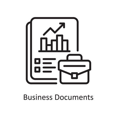 Business Documents Vector Outline Icon Design Illustration Business