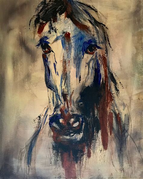 Giclee Print On Canvas Modern Horse Art Horse Head Painting By Etsy