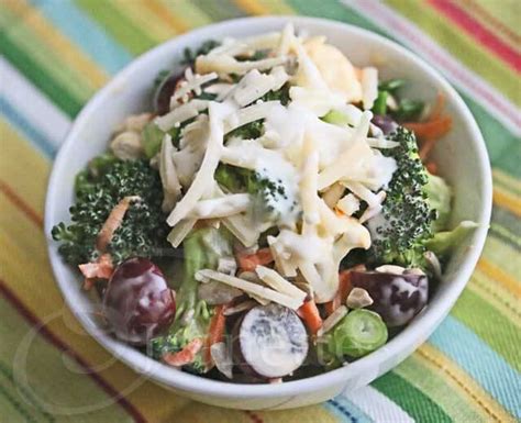 Broccoli Cauliflower Carrot Salad With Greek Yogurt Honey Dressing