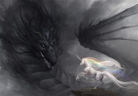 Dragon And Unicorn Unicorn Fantasy Fantasy Artwork Fantasy Art