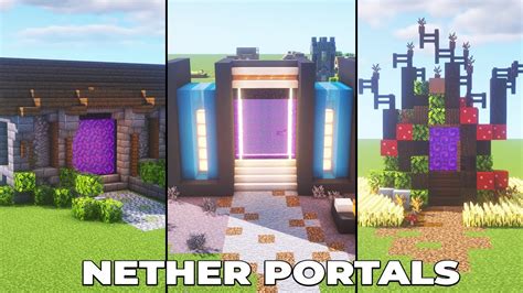 5 Awesome Nether Portal Designs For Minecraft 116 How To Build Youtube