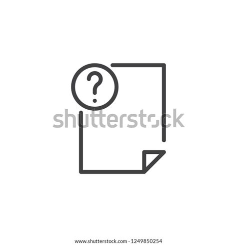 File Document And Question Mark Outline Icon Linear Style Sign For