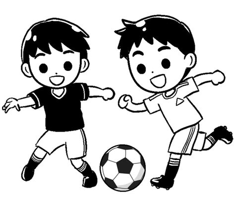 インターハイ 通算28 回出場 準優勝1回 3位1回 サッカーをしている男の子の白黒イラスト | 無料イラスト ...