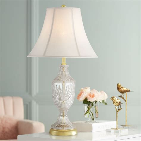 Regency Hill Traditional Table Lamps Set Of Cut Glass Urn Brass White