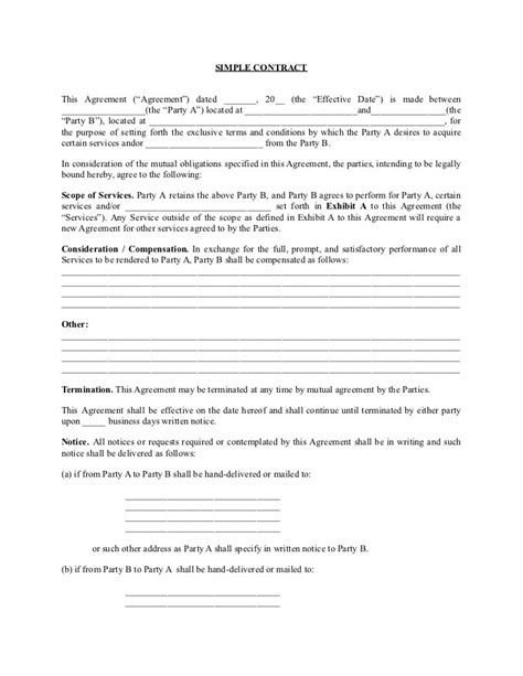 Get A Simple Contract Template For Your Business