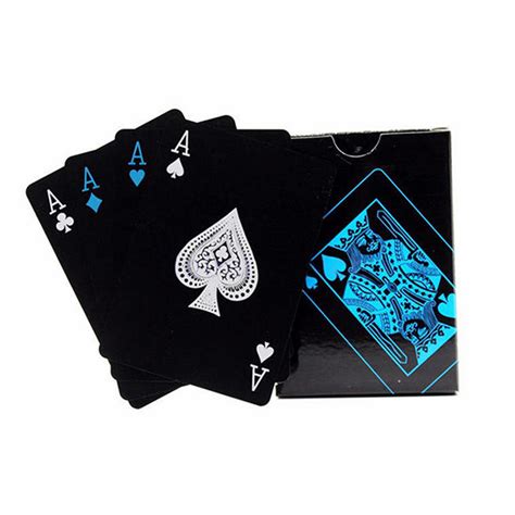 Quality Plastic Pvc Waterproof Black Playing Cards Creative T