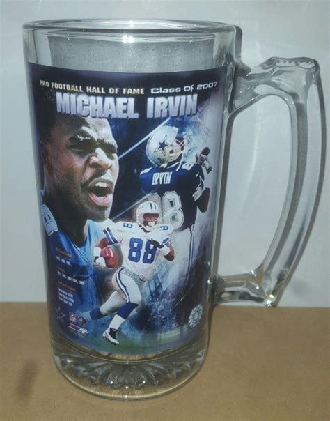 Michael Irvin Beer Glasses Beer Mug Football Hall Of Fame