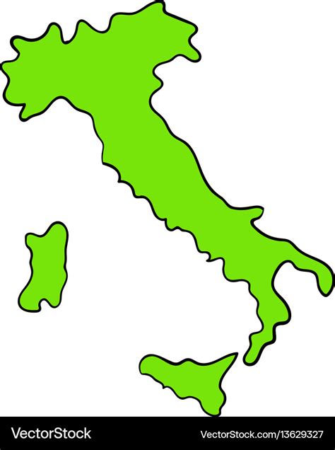 Vector Italy Map Outline Map Of Italy Royalty Free Vector Image