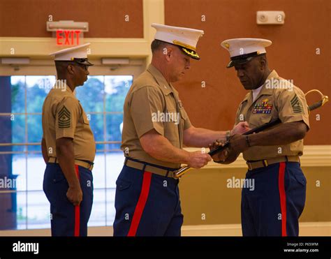 U S Marine Corps Sgt Maj Johnnie M Hughes Oncoming Sergeant Major