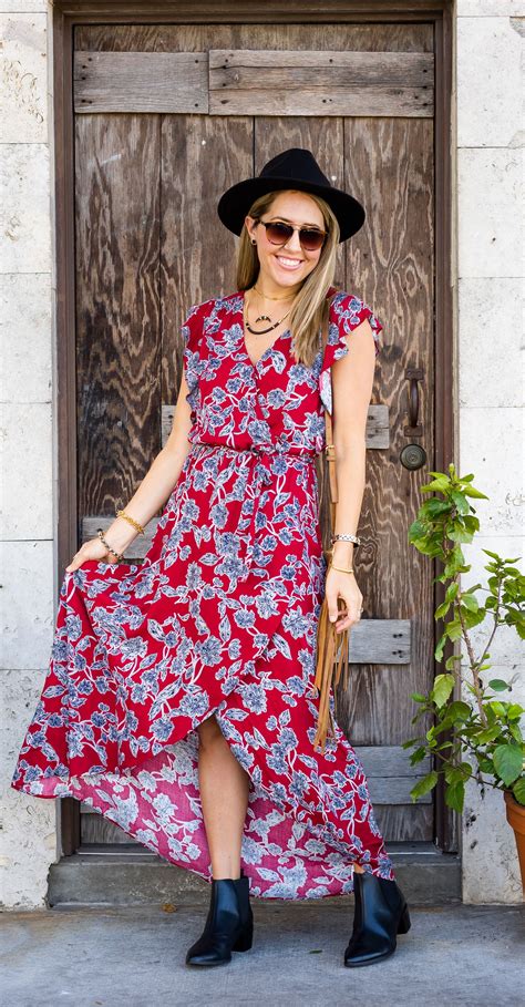 Floral Maxi Dress Black Ankle Boots From Stitch Fix Ad I Never Wouldve Tried This Dress