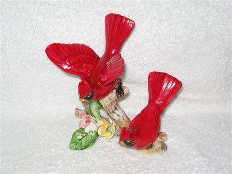 Sale 20 Off Beautiful Colorful Red Cardinal Bird Figurine Porcelain