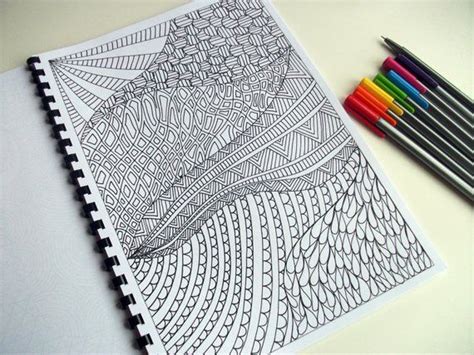 Printable Coloring Page Zentangle Inspired Pdf Zendoodle Pattern Page