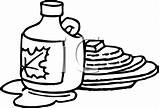 Syrup Pancakes Clip Clipart Bottle Colouring Coloring 20clipart Foodclipart sketch template