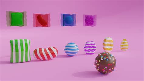 Candy Crush Candies Free 3d Model Blend Free3d