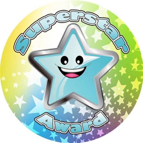 144 Superstar Awards Themed Teacher Reward Stickers Large Sticker