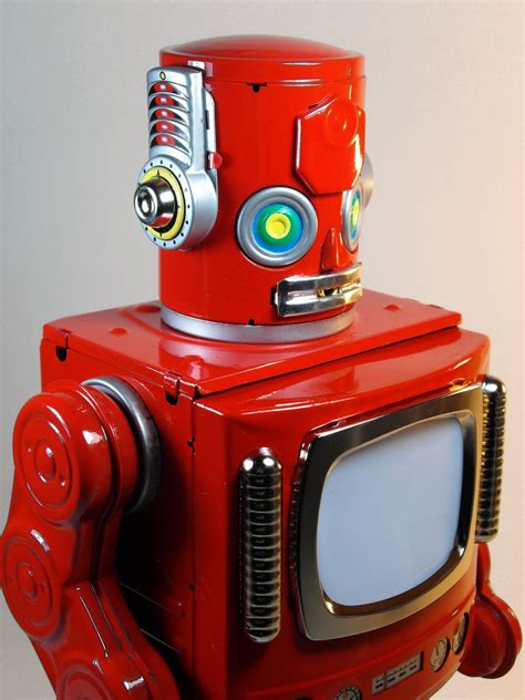 Metal House Tin Toy Battery Operated Video Robot ビデオ ロボット New
